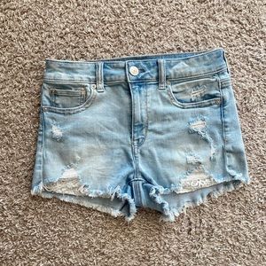 American Eagle Hi Rise Light Denim Shorts Size 4